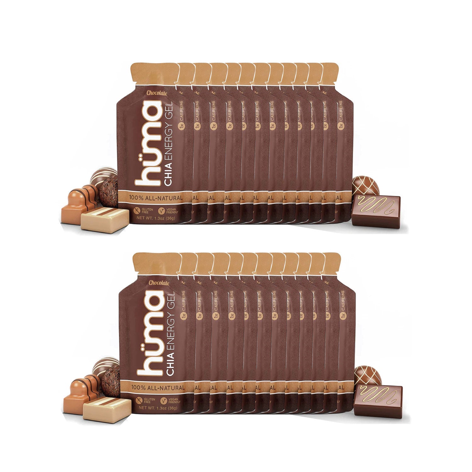 24 x Gel energético Hüma Chocolate
