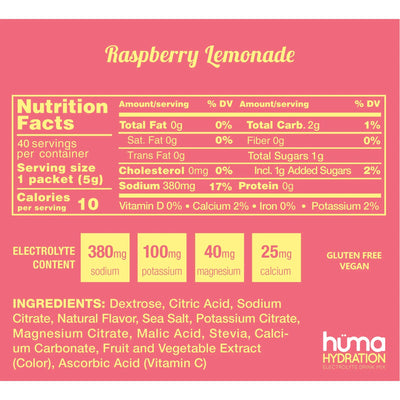 Huma Hydration - Sachet Raspberry Lemonade | 5 grs.